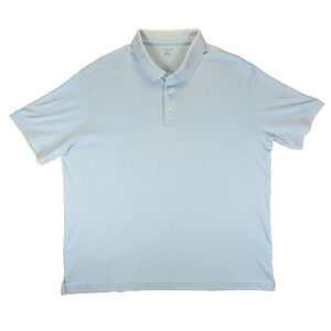 Lands' End Polo Shirt XL Men's Blue 100% Pima Cotton Short Sleeve Casual